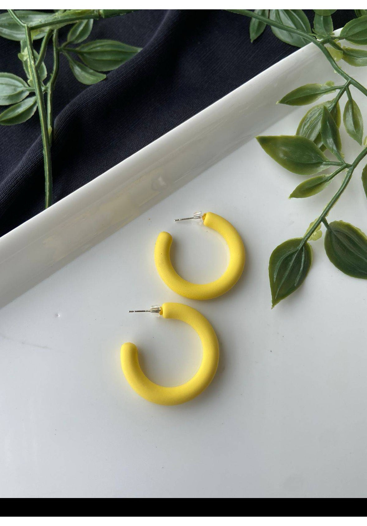Thick hoop earrings