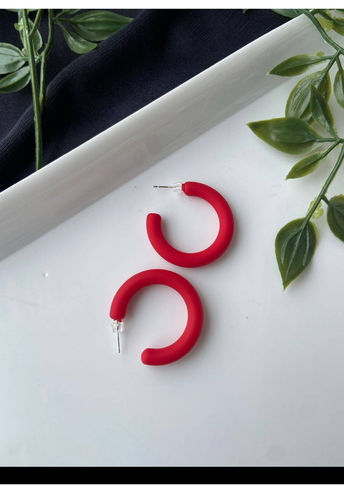 Thick hoop earrings
