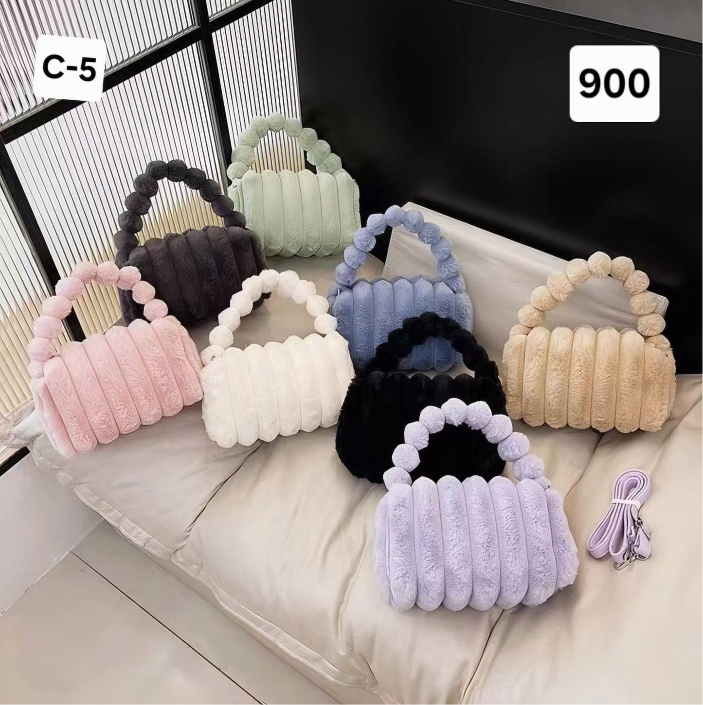 Furry shoulder bags