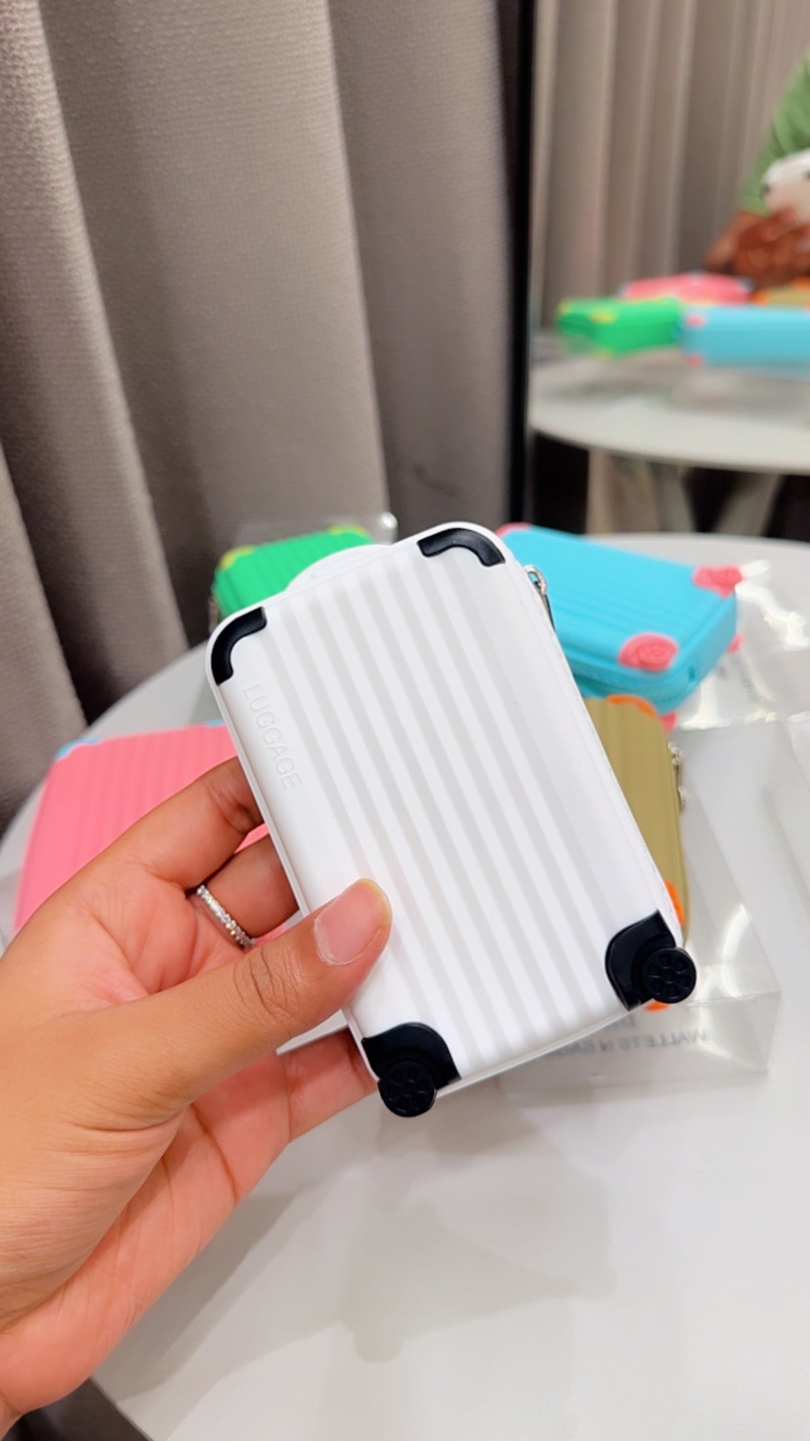 Suitcase coin pouches