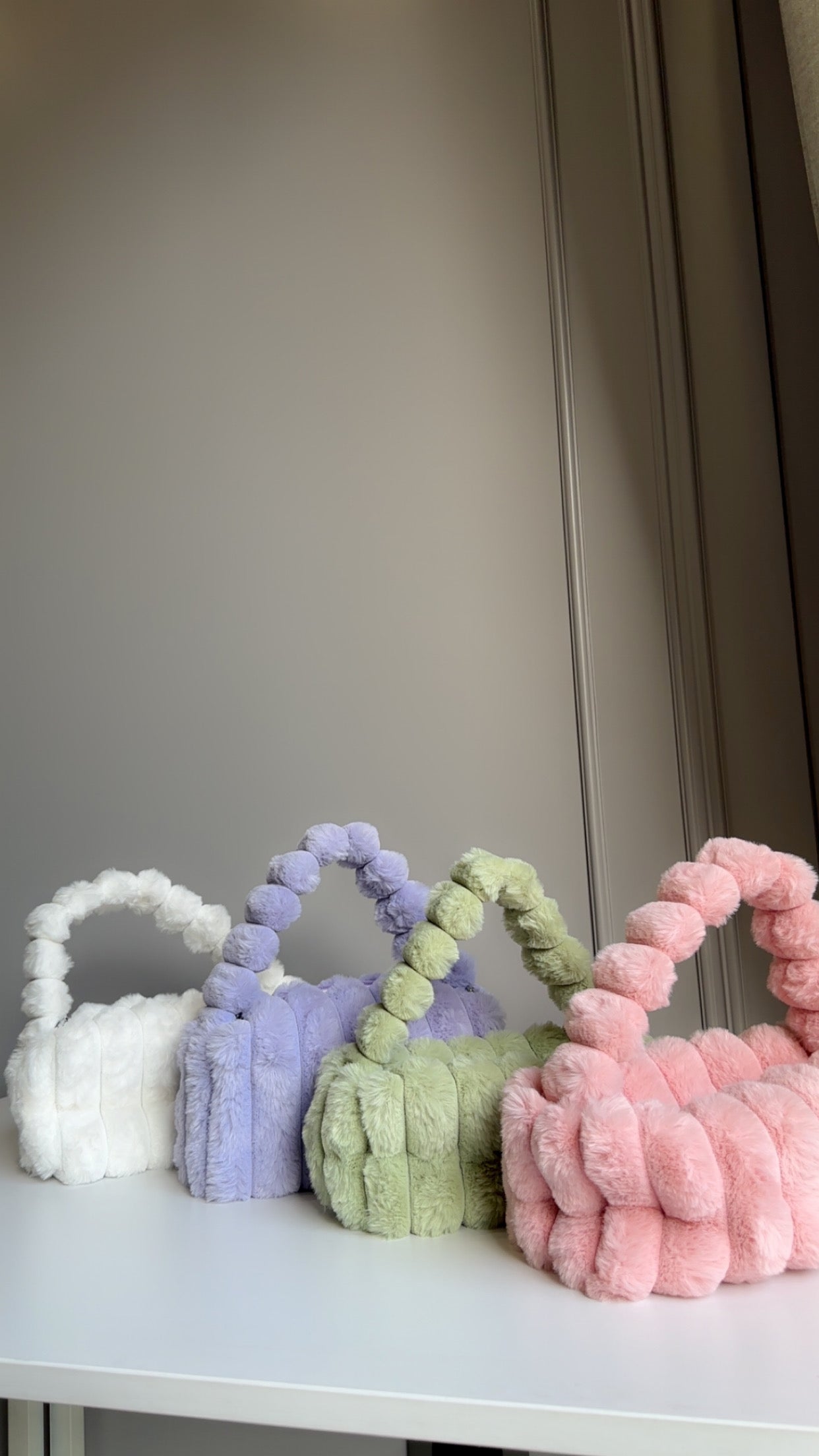 Furry shoulder bags