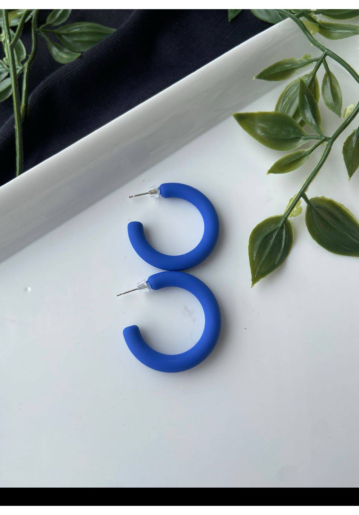Thick hoop earrings