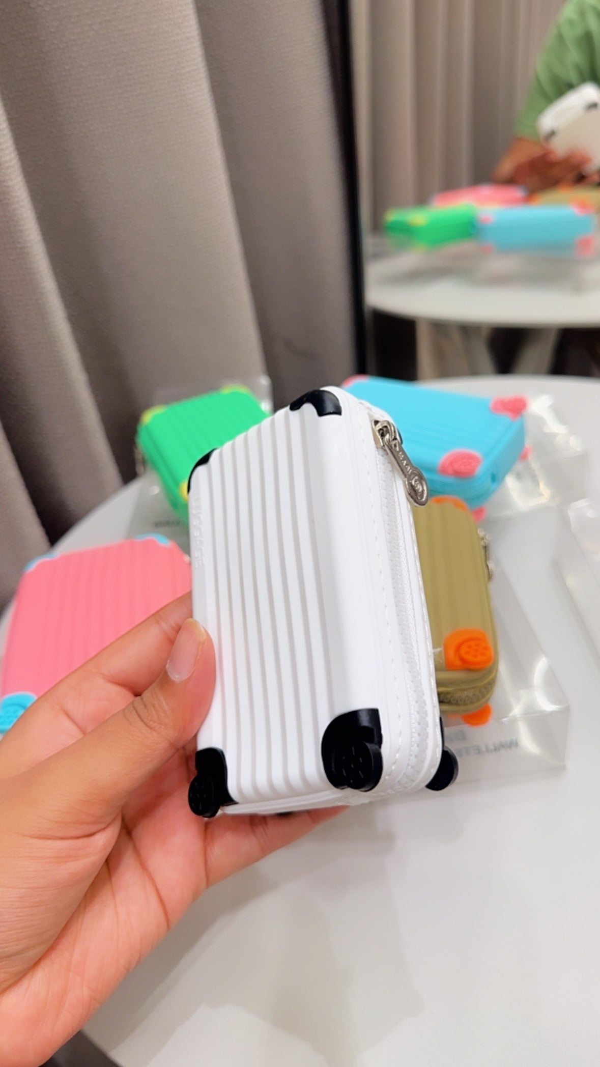 Suitcase coin pouches