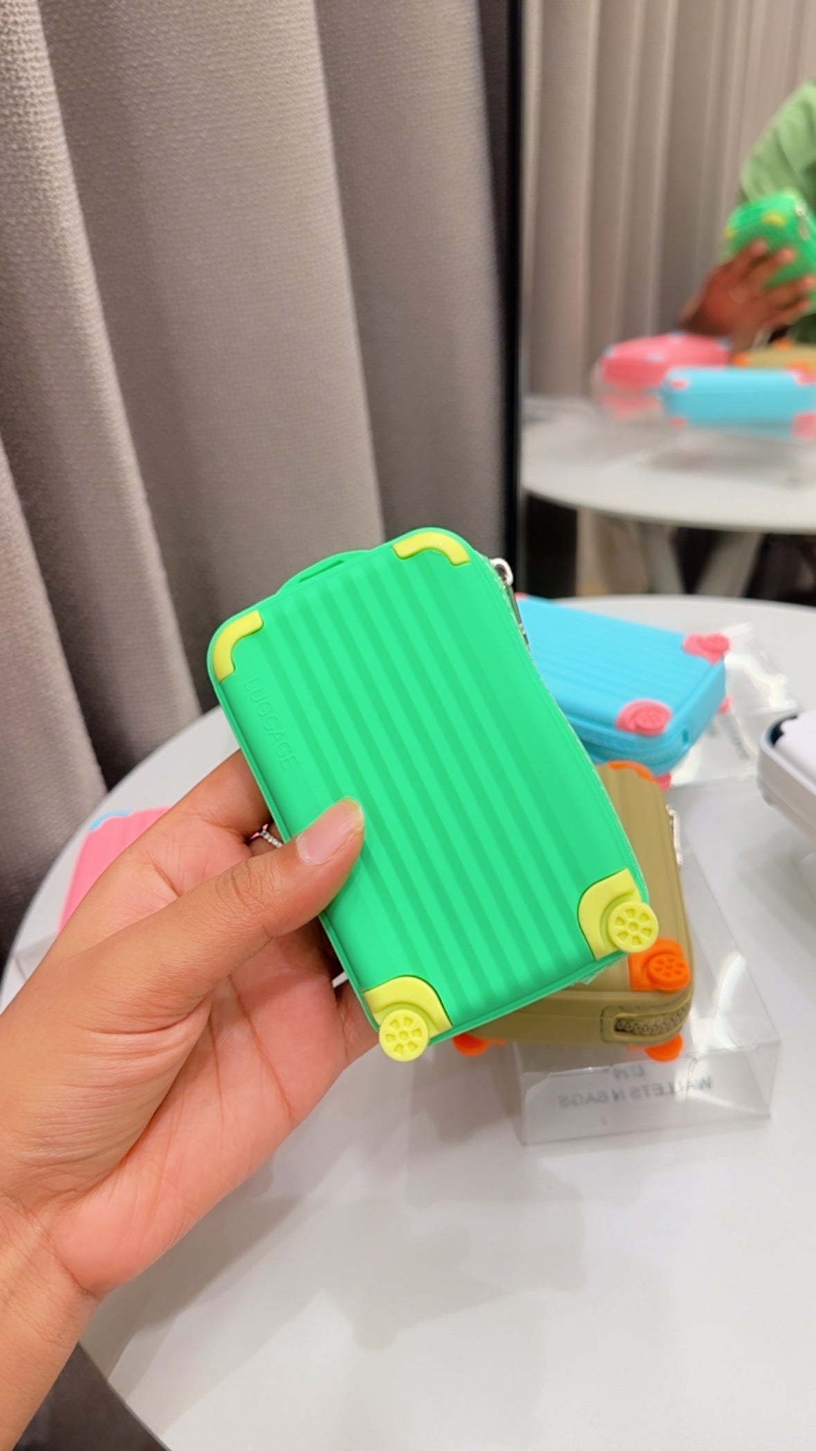 Suitcase coin pouches