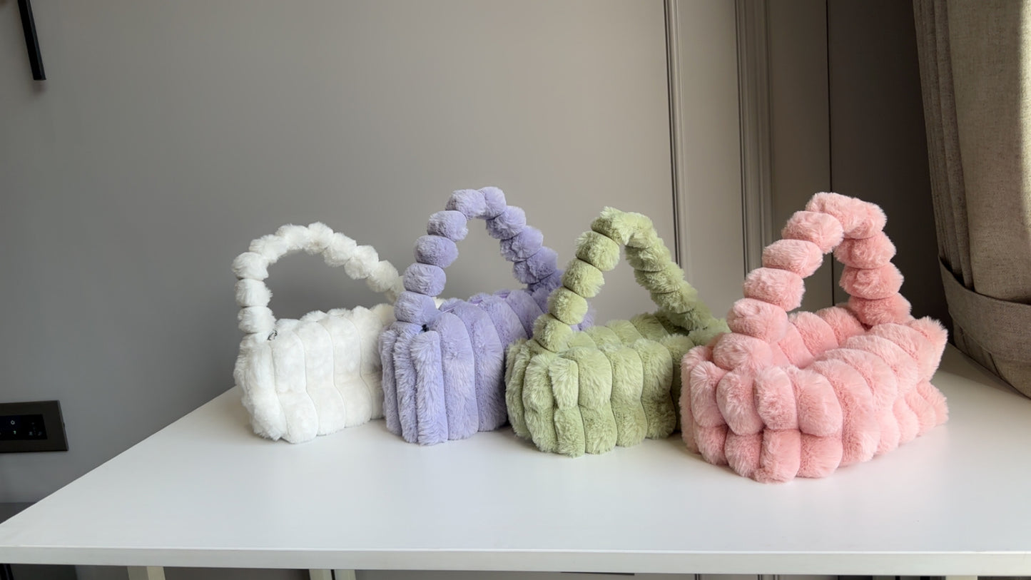 Furry shoulder bags