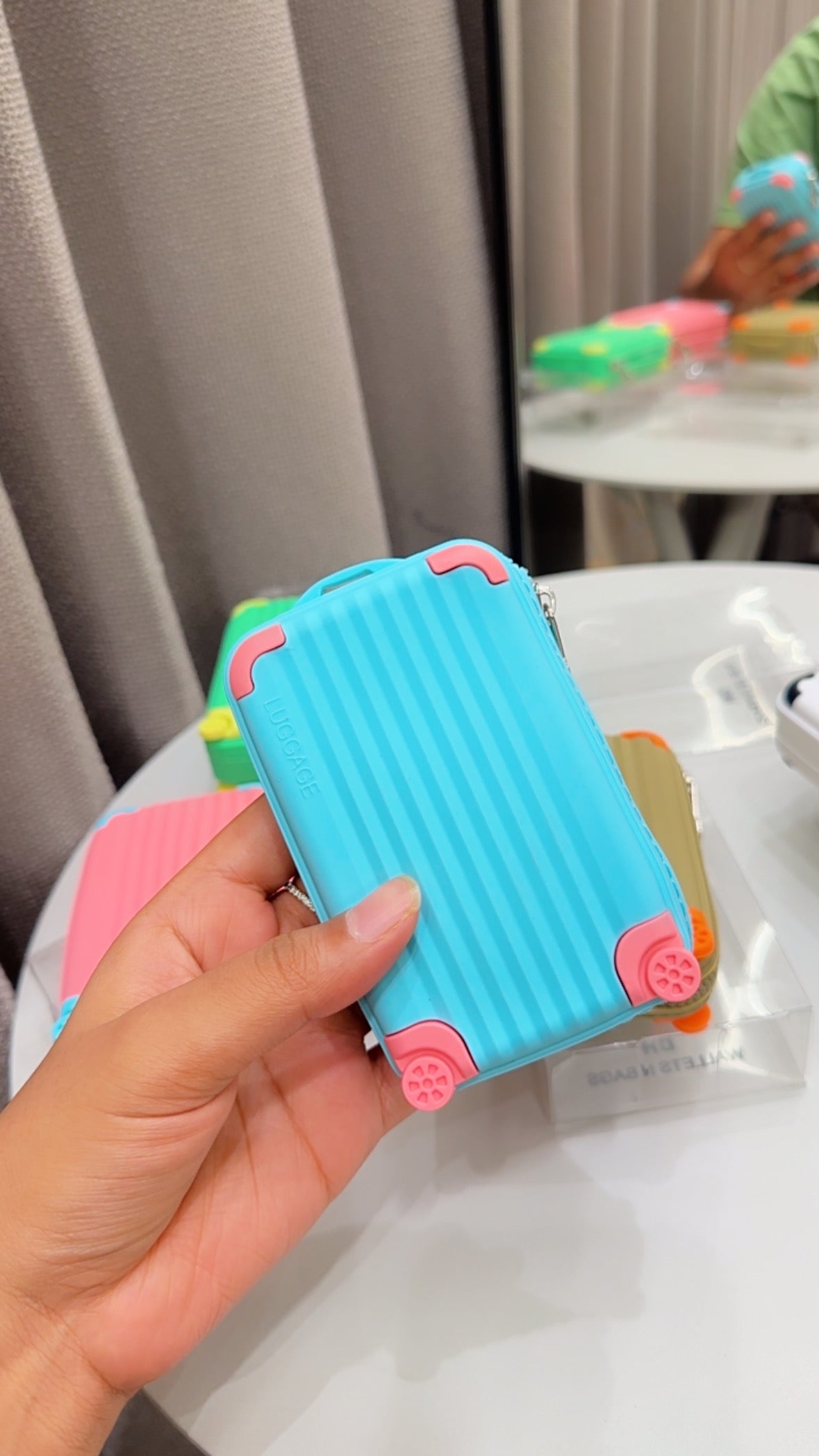 Suitcase coin pouches